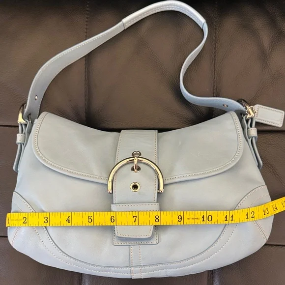 Coach Baby Blue Leather Shoulder Bag - Picture 12 of 16